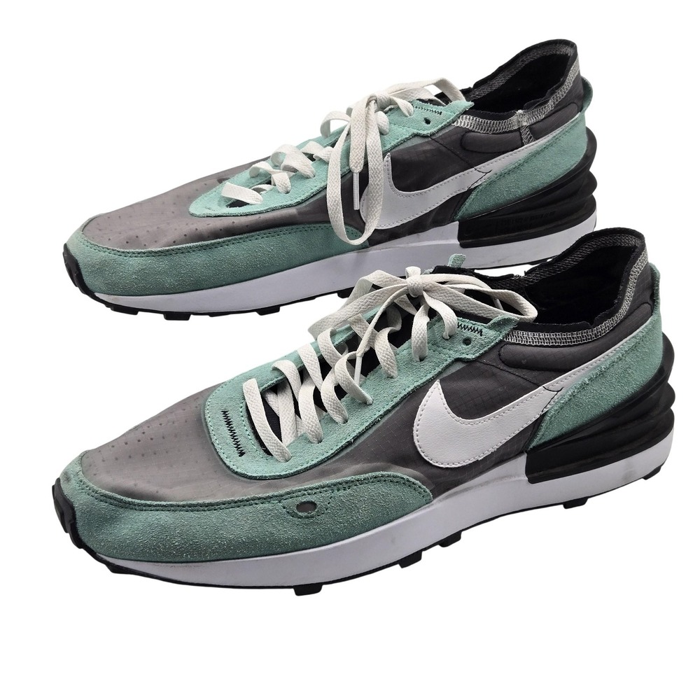 Nike Waffle One Shoes Mens Size 13 Green Gray Suede Low Top Sneakers DD8014-005